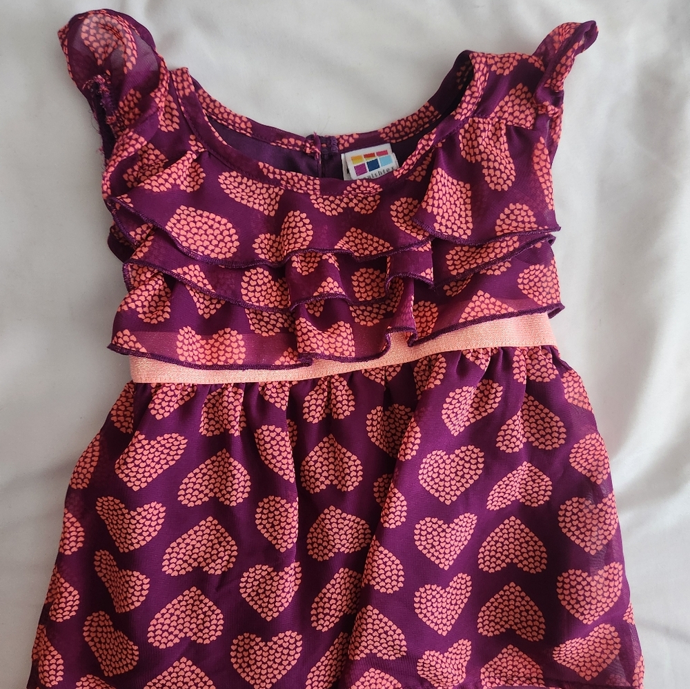 Purple and Pink Heart Patterned Dress
